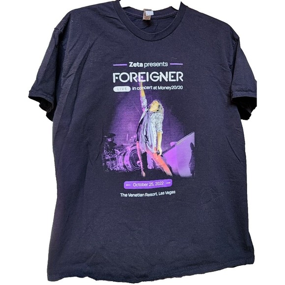 Foreigner 2022 Band T-Shirt The Venetian Las Vegas XL Rock Retro - Picture 1 of 5